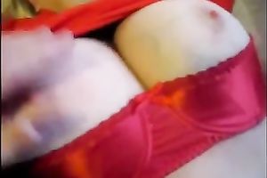 Masked breasty golden-haired slutty wife is handled with no leniency in couch