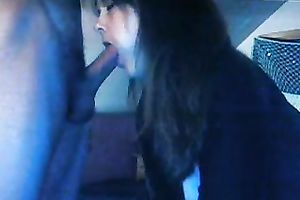 Insatiable brunette hair sucks my 10-Pounder and welcomes it in her vagina