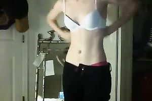 Beautiful and nerdy legal age teenager sweetie receives naked on livecam