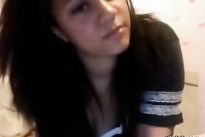 Webcam movie with 2 slutty cuties stripping and flashing their mangos