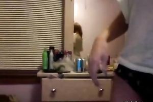 Webcam movie with 2 slutty cuties stripping and flashing their mangos