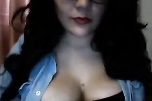 Beautiful dark brown white wife teases me with her glamorous juggs