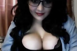 Beautiful dark brown white wife teases me with her glamorous juggs