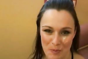 Beautiful dark brown playgirl sucked my jock deepthroat until I cum right on her marvelous face