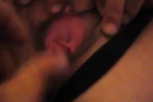 Homemade clip with my plump slutwife playing with her twat