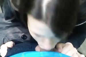 Just a white brunette girlfriend out of makeup blowing my cock