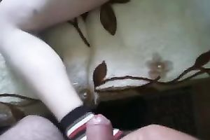 My non-professional hot pale skin girl pleases herself with a bottle