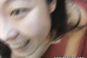 She looks so busy blowing a schlong on POV homemade video
