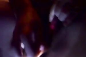 Fat and obscene Married slut in the black masturbating with a stick