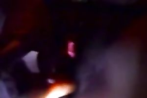 Fat and obscene Married slut in the black masturbating with a stick