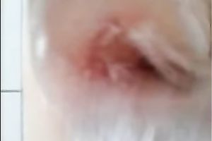 Washing my large natural scones and squeezing my teats