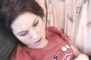 Beverly entertains herself by fingering her bald slit