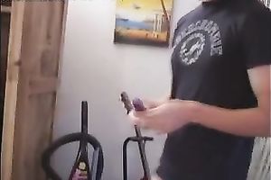 Chubby brunette hottie with skinny body is toyed and drilled