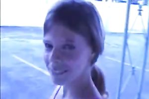 Fresh faced red-haired dilettante welcomes splatter of cum on her face