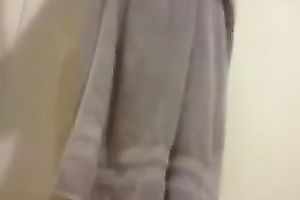Hot and voluptuous aunt of my sister takes shower in spy livecam clip
