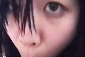 Asian hussy shows her astonishing cock-sucking skills to a fellow in POV episode