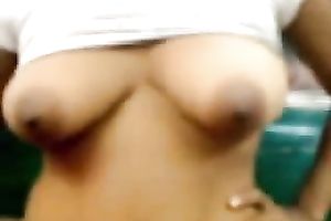 Webcam solo with me kneading my large natural boobies