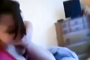 Cute brunette college floozy deepthroats my lengthy jock