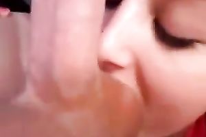 Cute brunette college floozy deepthroats my lengthy jock