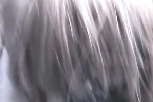 Two brown-haired skanks show their oral-job skills to a black guy