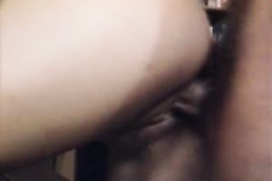 Retro playgirl receives her vagina group-fucked from behind in a library