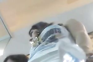 Up petticoat of gorgeous girl with boyfriend on the streets