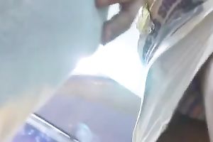 Up petticoat of gorgeous girl with boyfriend on the streets