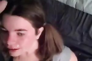 Cute college girlfriend likes taking loads on her face