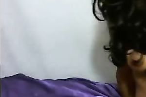 Delicious brown skin white bitch stripteases and masturbates