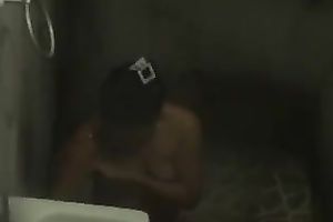 Skinny hawt latin chick housewife in the bawdy shower room getting spied