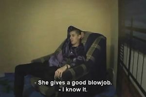 Classy trollop with tasty scoops gives her fellow an astonishing blow job