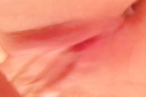 I really have a fun teasing my soaked pink cookie in front of my camera