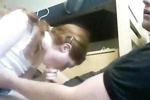 Redhead legal age teenager college bitch enticed me in her dorm room