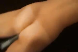 My tanned housewife lets me stuff her wet crack with a sex toy