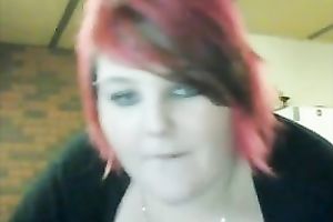 BBW white breasty housewife is playing with herself on livecam