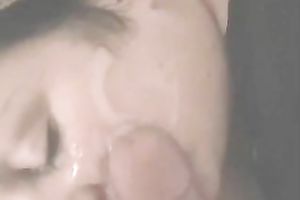 Big hard dick of my aged spouse splurts a large load on my face