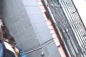 My spoiled GF masturbates her butthole in the street