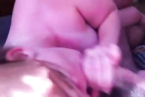 Hungry white bitch blowing dick and lastly getting a immodest jizz flow