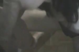 Black haired wifey sucks her hubby's meat stick like a champ on camera