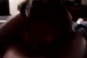 Chubby ebon doxy engulfing and titfucking my dark pecker