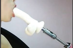 Webcam solo with an non-professional whore deepthroating a dildo