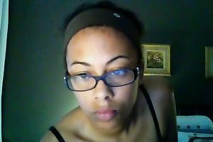 Demonstrating my nice-looking natural titties and bawdy cleft for the web camera