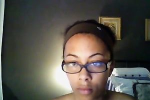 Demonstrating my nice-looking natural titties and bawdy cleft for the web camera