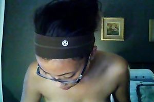 Demonstrating my nice-looking natural titties and bawdy cleft for the web camera