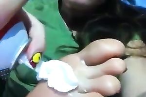 Foot worship homemade solo scene with my ex girlfriend