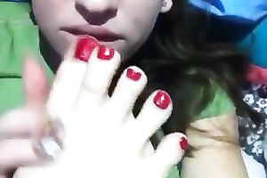Foot worship homemade solo scene with my ex girlfriend