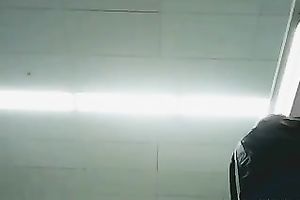 Lovely random chick wears slutty lace dark nylons beneath her suit