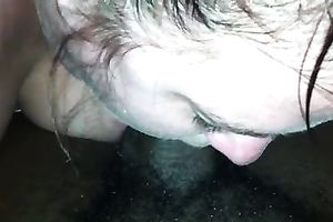 Chubby skank with large moist boobs sucks my BBC like mad