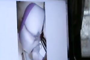 Chubby horny white wife of my fried acquires filmed as this babe rubs her slit