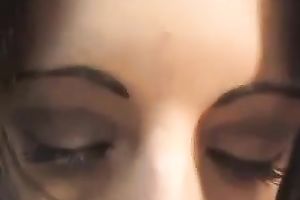 Well-endowed dark brown sucks my ramrod like a pro in POV sex tape